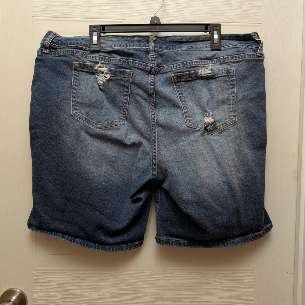 Torrid Women's Ripped Blue Jean Shorts - Picture 2 of 5